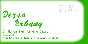 dezso urbany business card